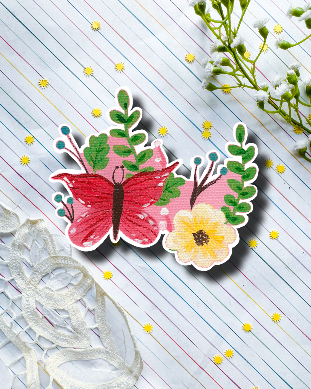 Butterfly & Flower | Sticker