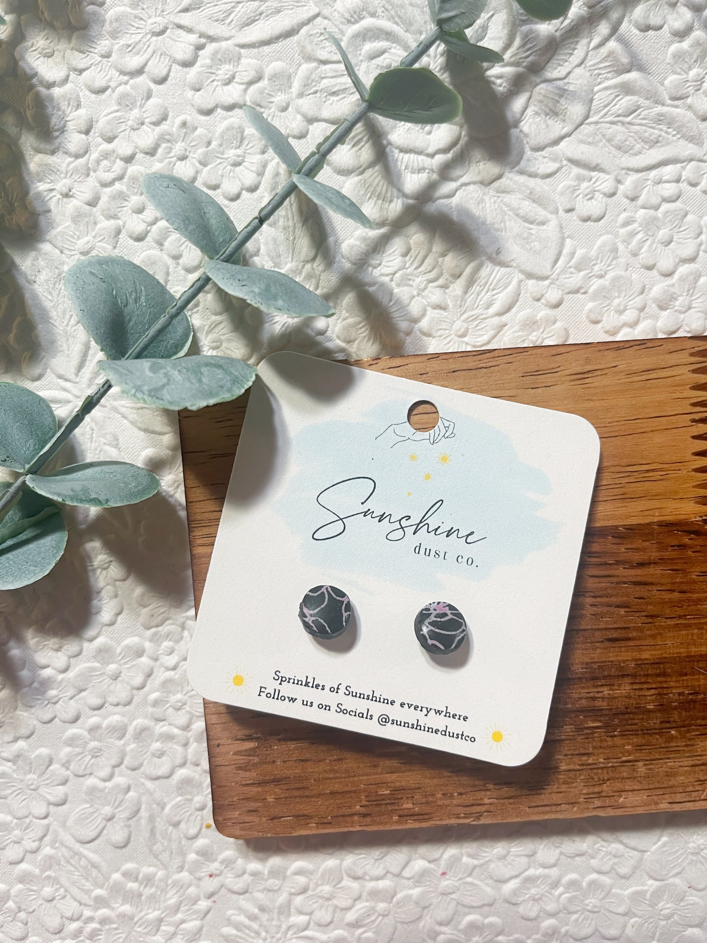 Floral Patterned Stud | Polymer Clay Earrings