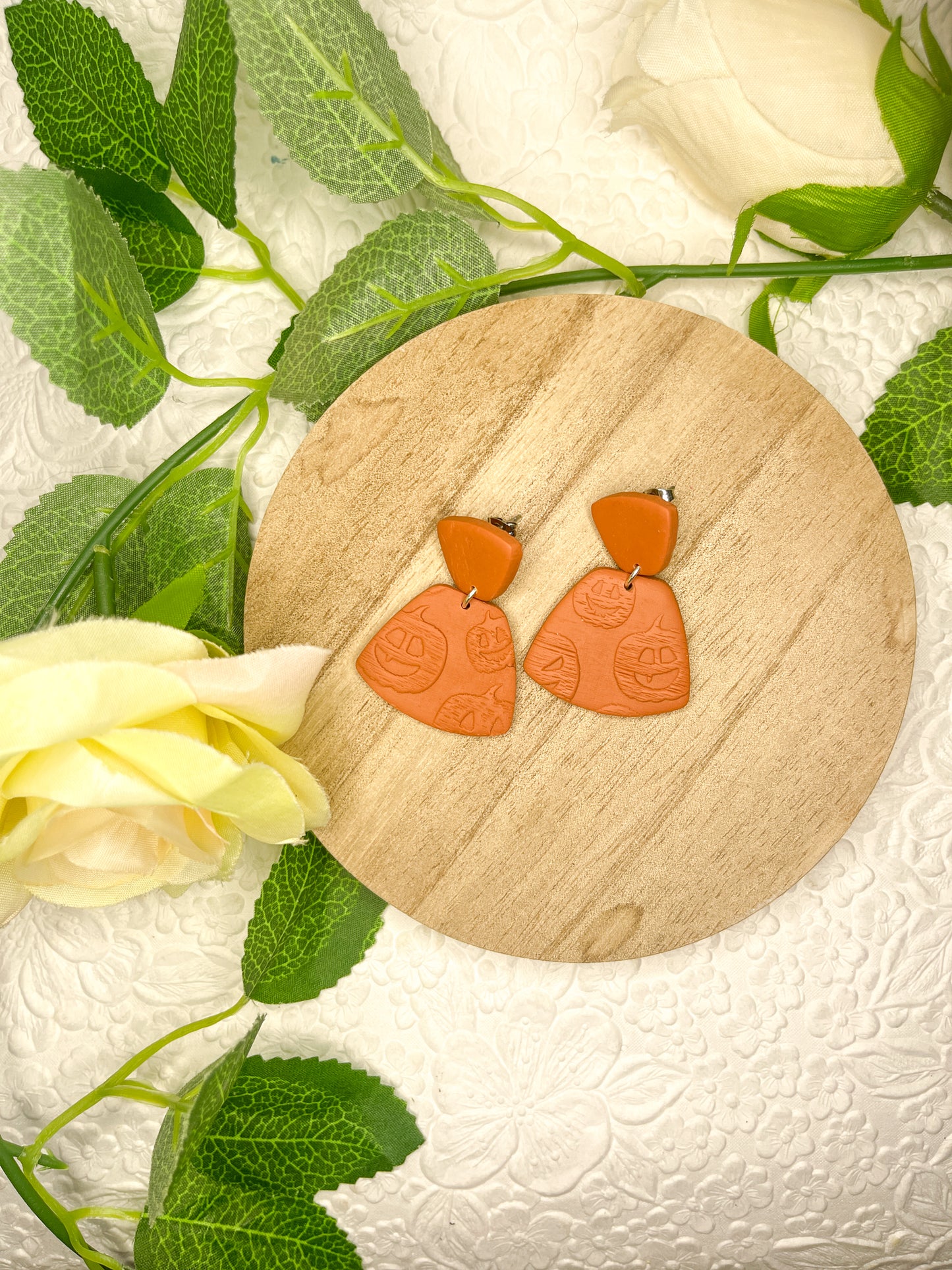 Textured Pumpkins | Polymer Clay Earrings