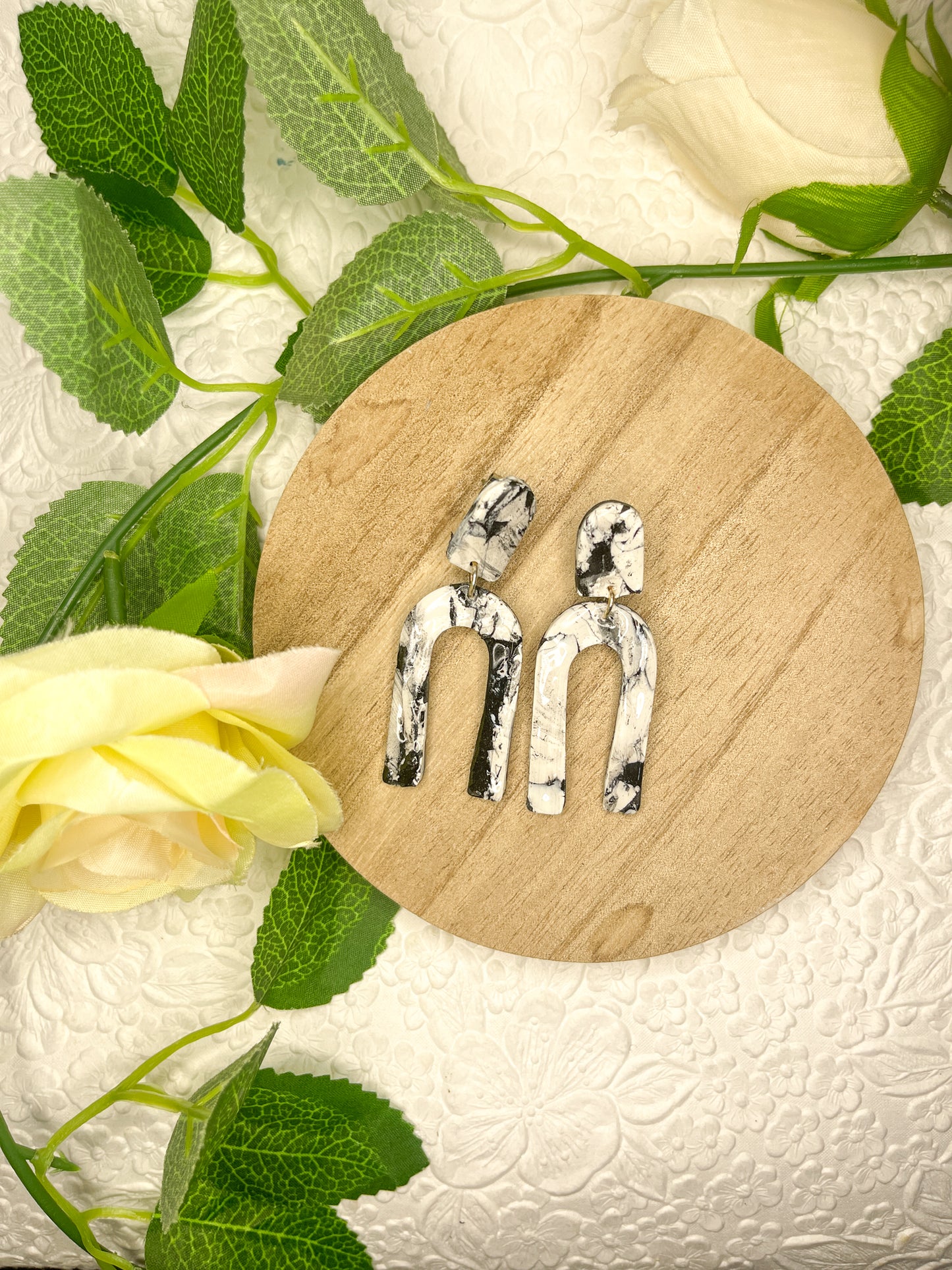 Marbled Arch | Polymer Clay Earrings