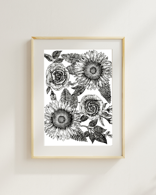 Black & White Flowers | Fine Art Print