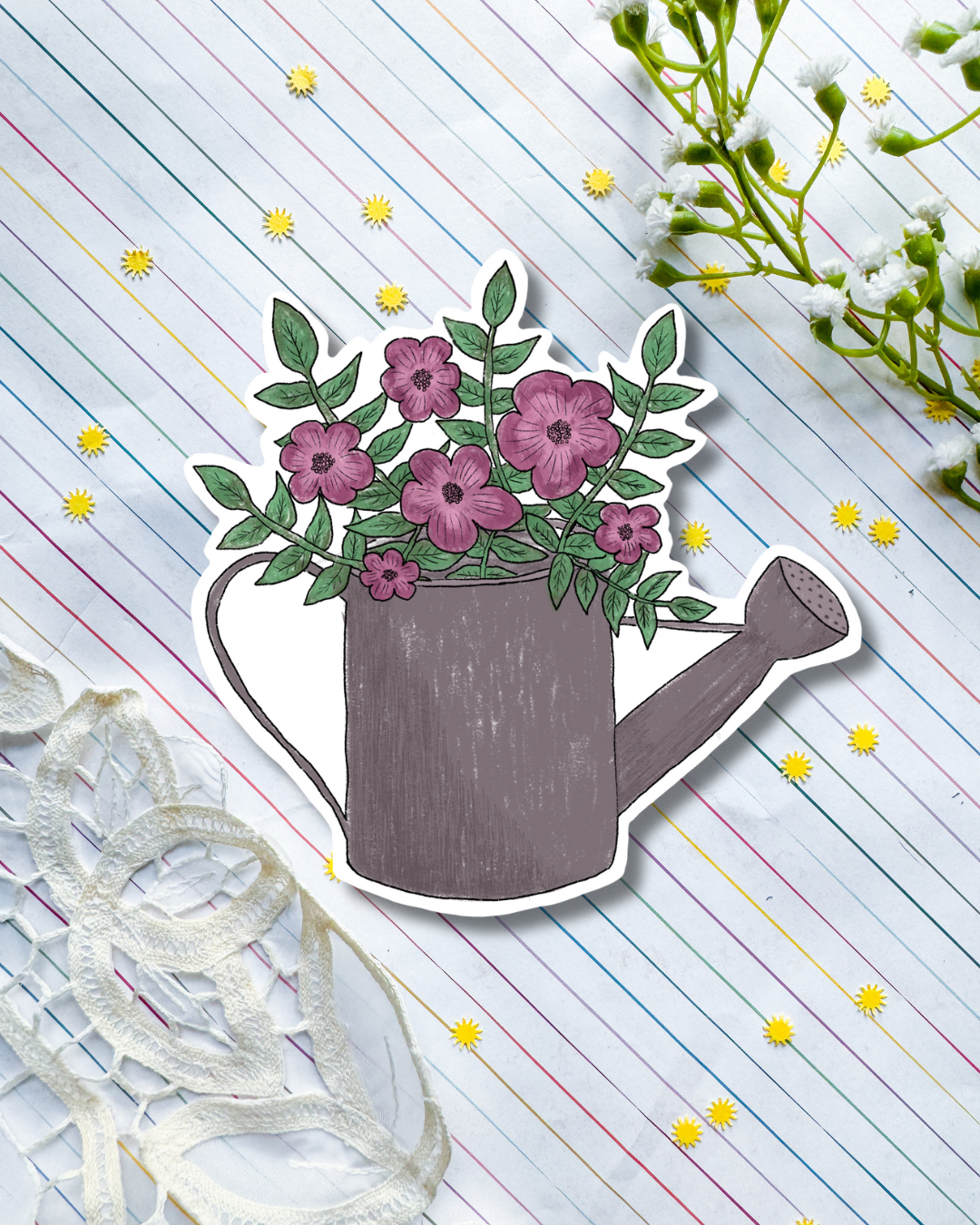 Flowers in Watercan | Sticker