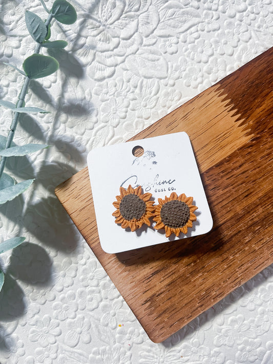 Sunflower Stud Large | Polymer Clay Earrings