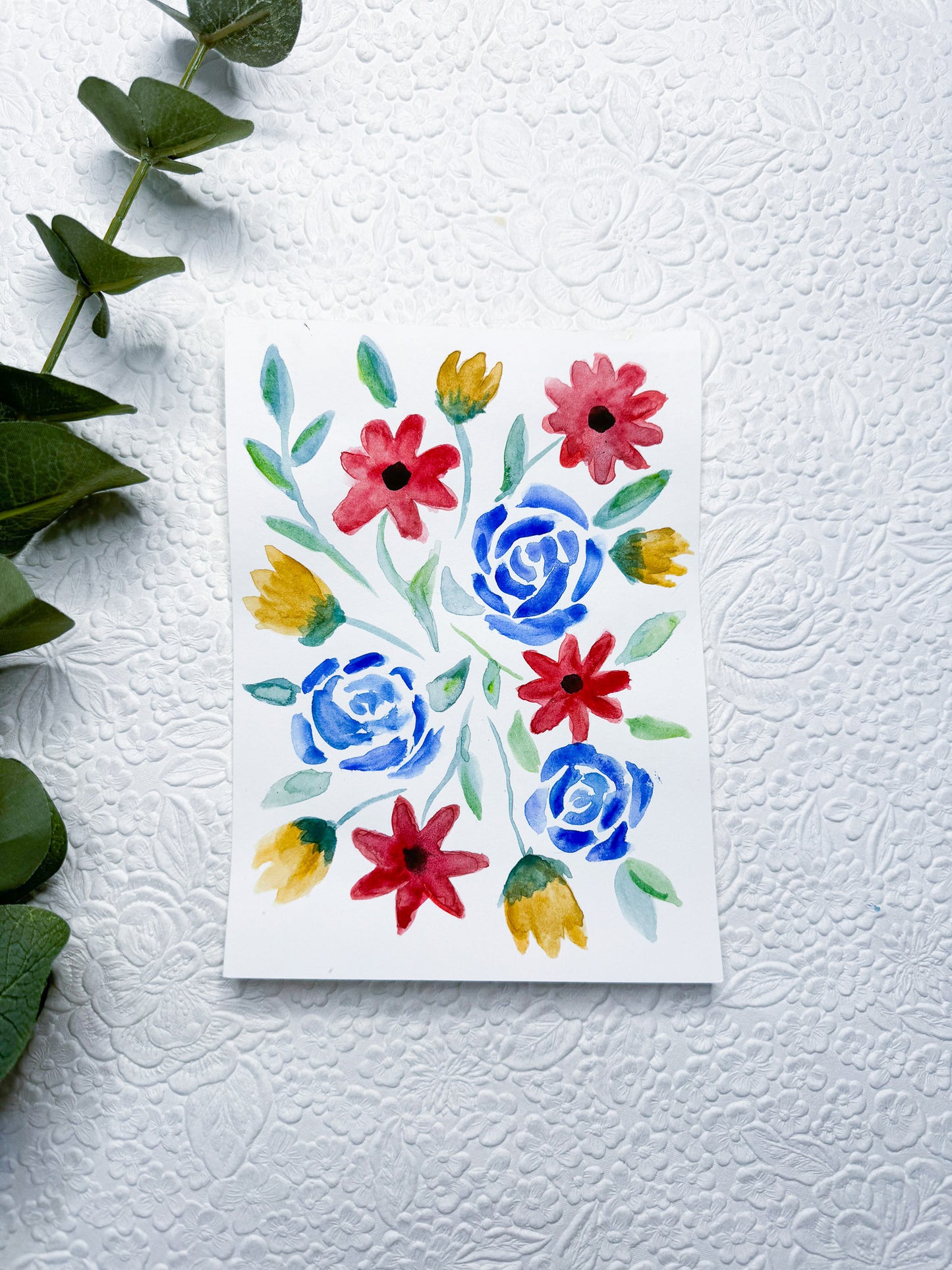Primary Flowers | Original Watercolor