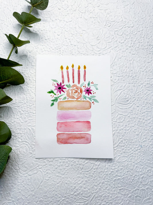 Birthday Cake | Watercolor Painting