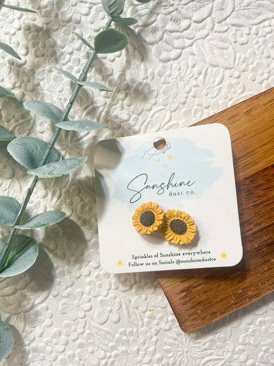Sunflower Stud Earring | Polymer Clay