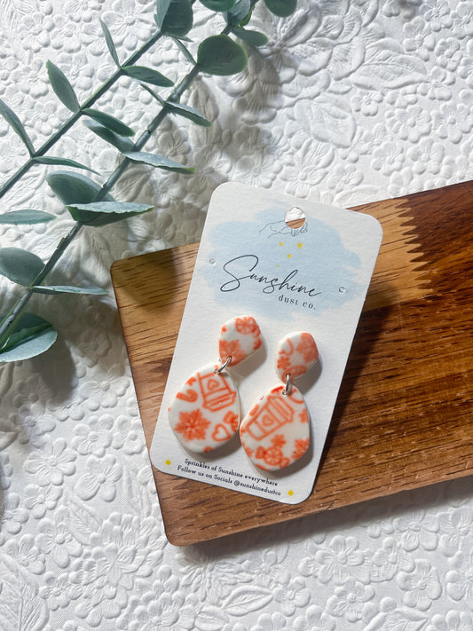 Holiday Print | Polymer Clay Earrings