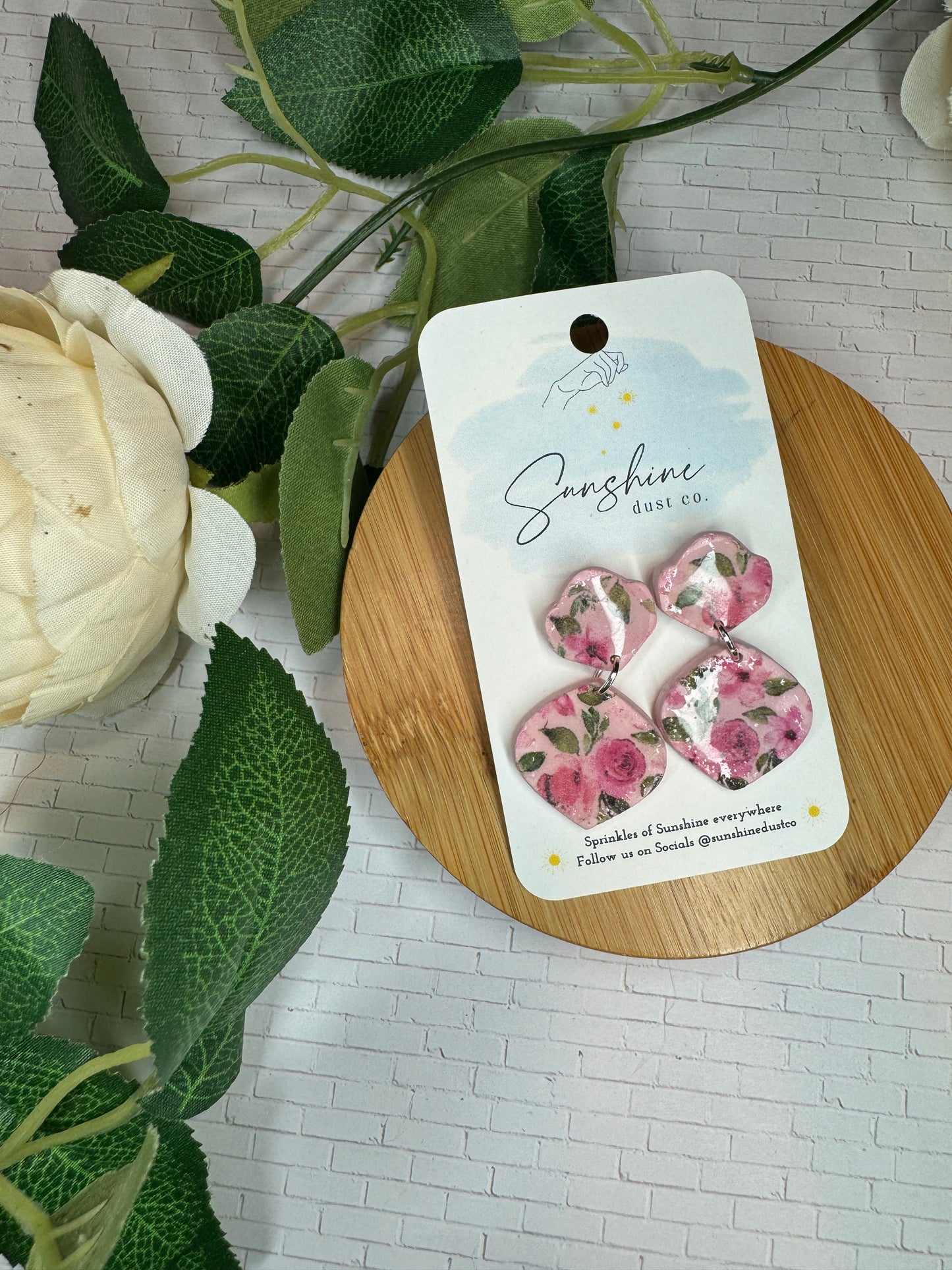 Rose Pattern | Polymer Clay Earrings