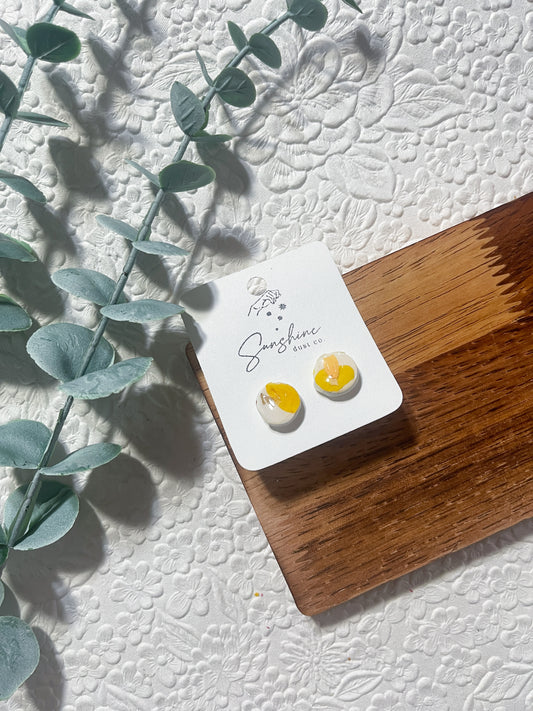 Pressed Flower Stud | Polymer Clay Earrings