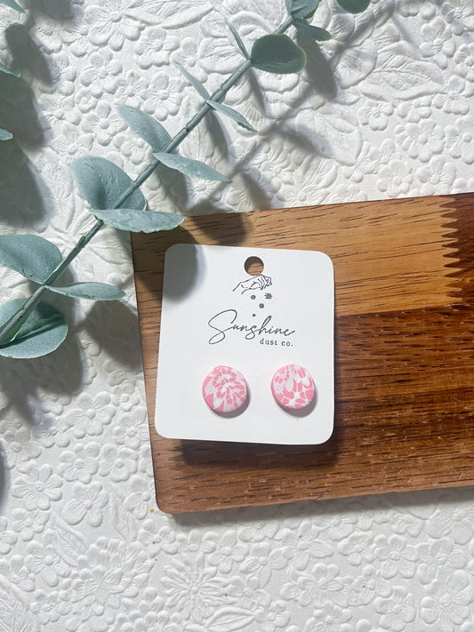 Lace Patterned Stud | Polymer Clay Earrings