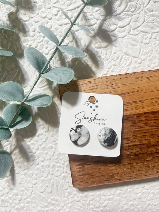 Marbled Stud | Polymer Clay Earrings