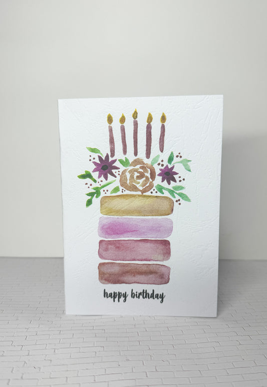 Happy Birthday Floral Cake | Greeting Card