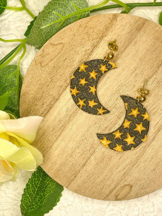 Moon & Stars | Polymer Clay Earrings