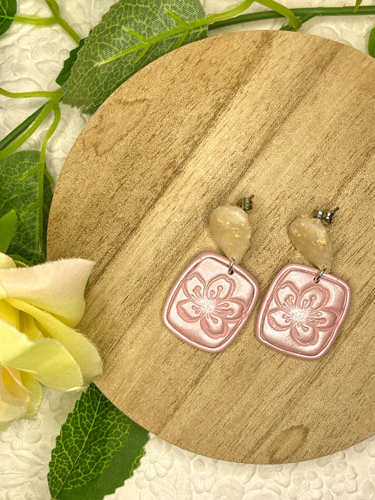 Metallic Floral | Polymer Clay Earrings