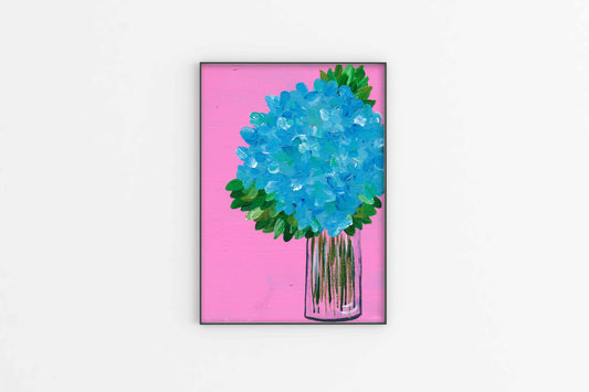 Blue Flowers in Vase | Fine Art Print