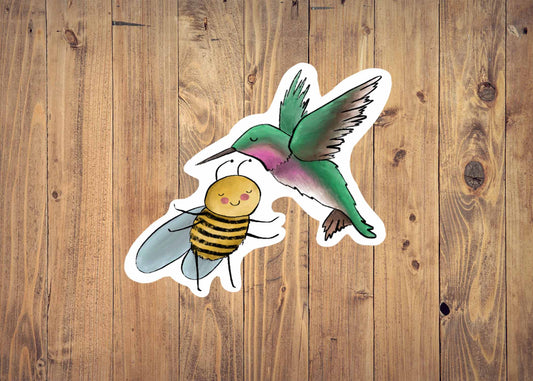 Bee & Humming Bird | Sticker