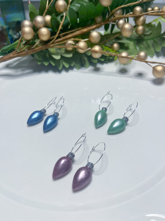 Holiday Lights Hoops | Polymer Clay Earrings